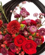 Luxury Red Rose & Seasonal Flower Basket | Handcrafted Premium Floral Arrangement - Image 3