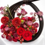 Luxury Red Rose & Seasonal Flower Basket | Handcrafted Premium Floral Arrangement