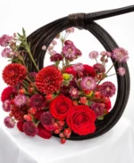 Luxury Red Rose & Seasonal Flower Basket | Handcrafted Premium Floral Arrangement