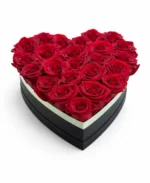 Heart-Shaped Red Rose Box – Luxury Fresh Roses Gift