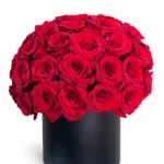 Luxury Red Rose Round Box – Premium Fresh Roses for Valentine’s