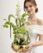 Verdant Harmony Calla & Anthurium Arrangement | Luxury Green Florals - Image 2