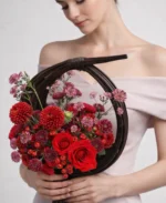 Luxury Red Rose & Seasonal Flower Basket | Handcrafted Premium Floral Arrangement - Image 2