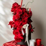 Luxury Red Rose Candle Floral Arrangement