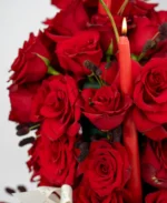 Luxury Red Rose Candle Floral Arrangement - Image 5