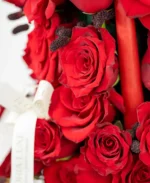 Luxury Red Rose Candle Floral Arrangement - Image 3