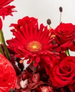 Luxury Red Bloom Designer Flower Arrangement - Image 3