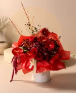 Premium Red Rose & Gerbera Designer Bouquet - Image 2