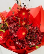 Premium Red Rose & Gerbera Designer Bouquet - Image 6
