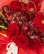 Premium Red Rose & Gerbera Designer Bouquet - Image 7