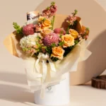 Golden Blush Harmony – Luxury Floral Box