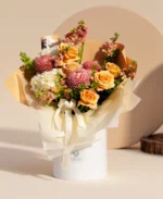 Golden Blush Harmony – Luxury Floral Box