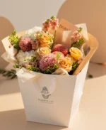 Golden Blush Harmony – Luxury Floral Box - Image 2