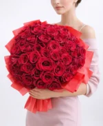 Eternal Love Red Rose Bouquet – Premium Hand-Tied Roses - Image 2