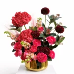 Crimson Royale Luxury Floral Arrangement in Gold Vase