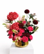 Crimson Royale Luxury Floral Arrangement in Gold Vase