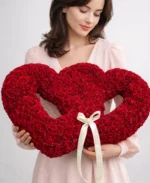 Double Heart Red Rose Arrangement – Ultimate Luxury Love Statement - Image 2