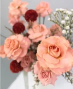 Peach Elegance Vase Arrangement – Roses & Seasonal Blooms - Image 3