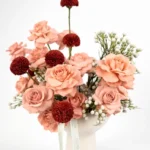 Peach Elegance Vase Arrangement – Roses & Seasonal Blooms