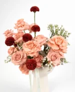 Peach Elegance Vase Arrangement – Roses & Seasonal Blooms