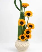 Sunlit Harmony Sunflower Vase Arrangement – Modern Floral Art