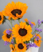 Sunlit Harmony Sunflower Vase Arrangement – Modern Floral Art - Image 3