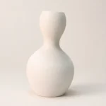 Modern Minimalist White Ceramic Decorative Vase for Home, Living Room & Luxury Interior Decor