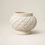 Textured White Ceramic Decorative Planter Vase Luxury Interior Decor