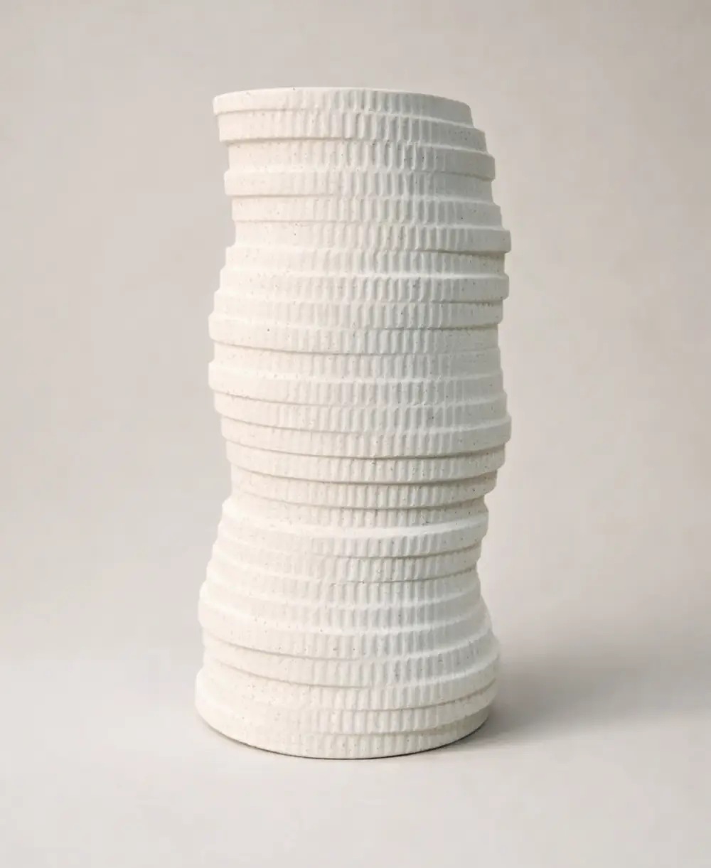 image6 (1) Rustic Glazed Ceramic Flower Vase – Handmade Brown Decorative Pottery Vase - Image 1