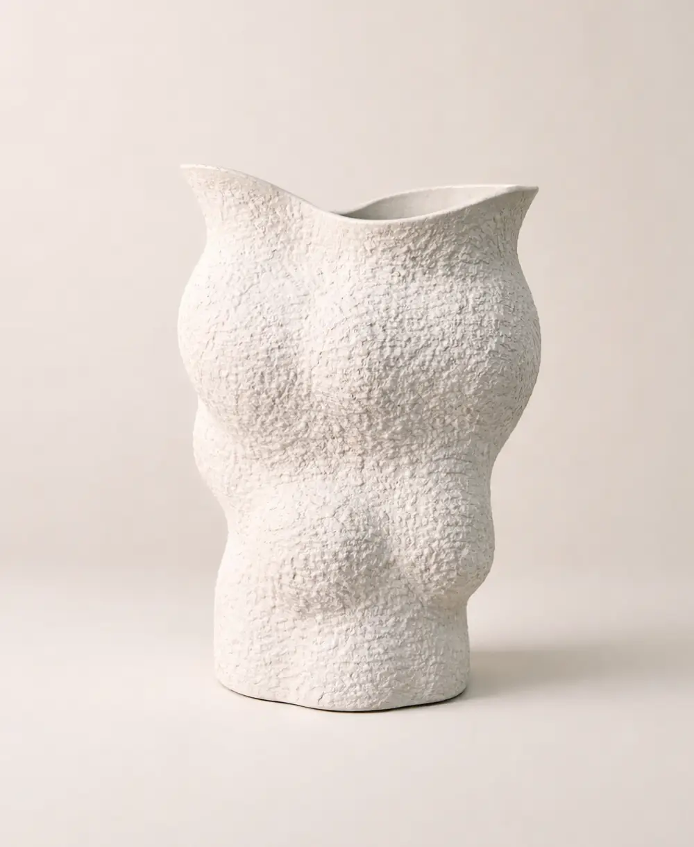 image6 Abstract Leaf Shape White Ceramic Decorative Vase for Modern Home & Luxury Interior Decor - Image 1